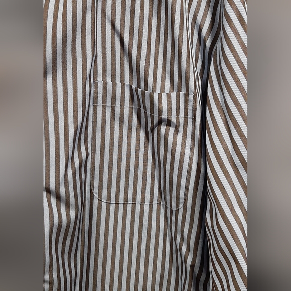 Hudson Room Men's Button Dress Shirt 17 1/2 36 Stiped Long Sleeve Front Pocket - Picture 2 of 6